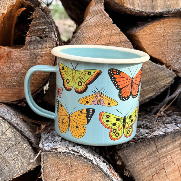 Enamel Coffee & Camp Mug | Butterfly Beauty | 16oz