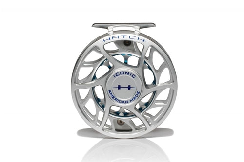 Hatch Iconic 7 Plus Fly Reel Silver Blue