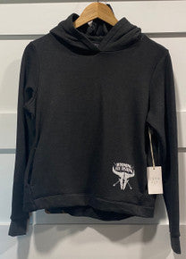 Wyoming Fly Fishing Free Fly Women's Bamboo Thermal Fleece Hoody Heather Black SALE