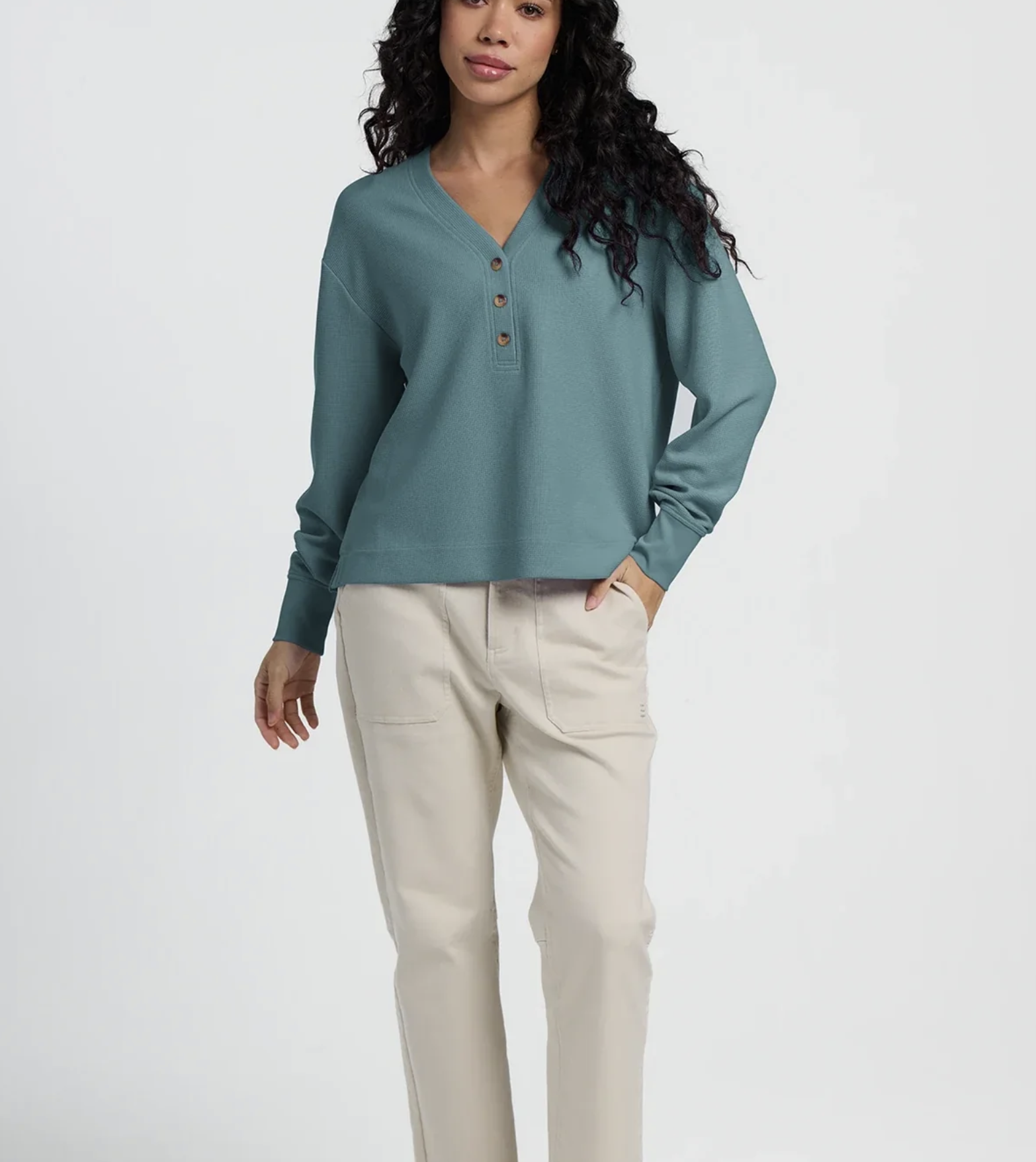 Free Fly Women's Waffle Long Sleeve Henley