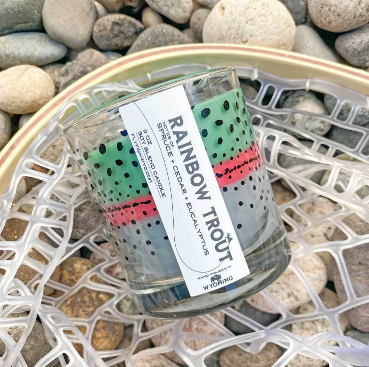 Fly Fish Wyoming Candle Rainbow Trout