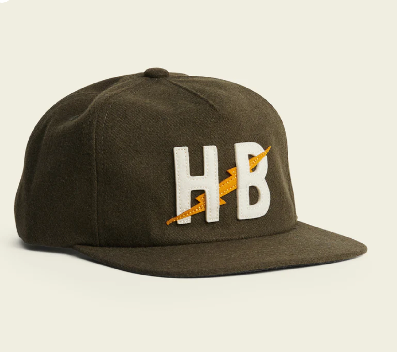 Howler bros Unstructured Snapback Hat: Big HB: Dark Olive