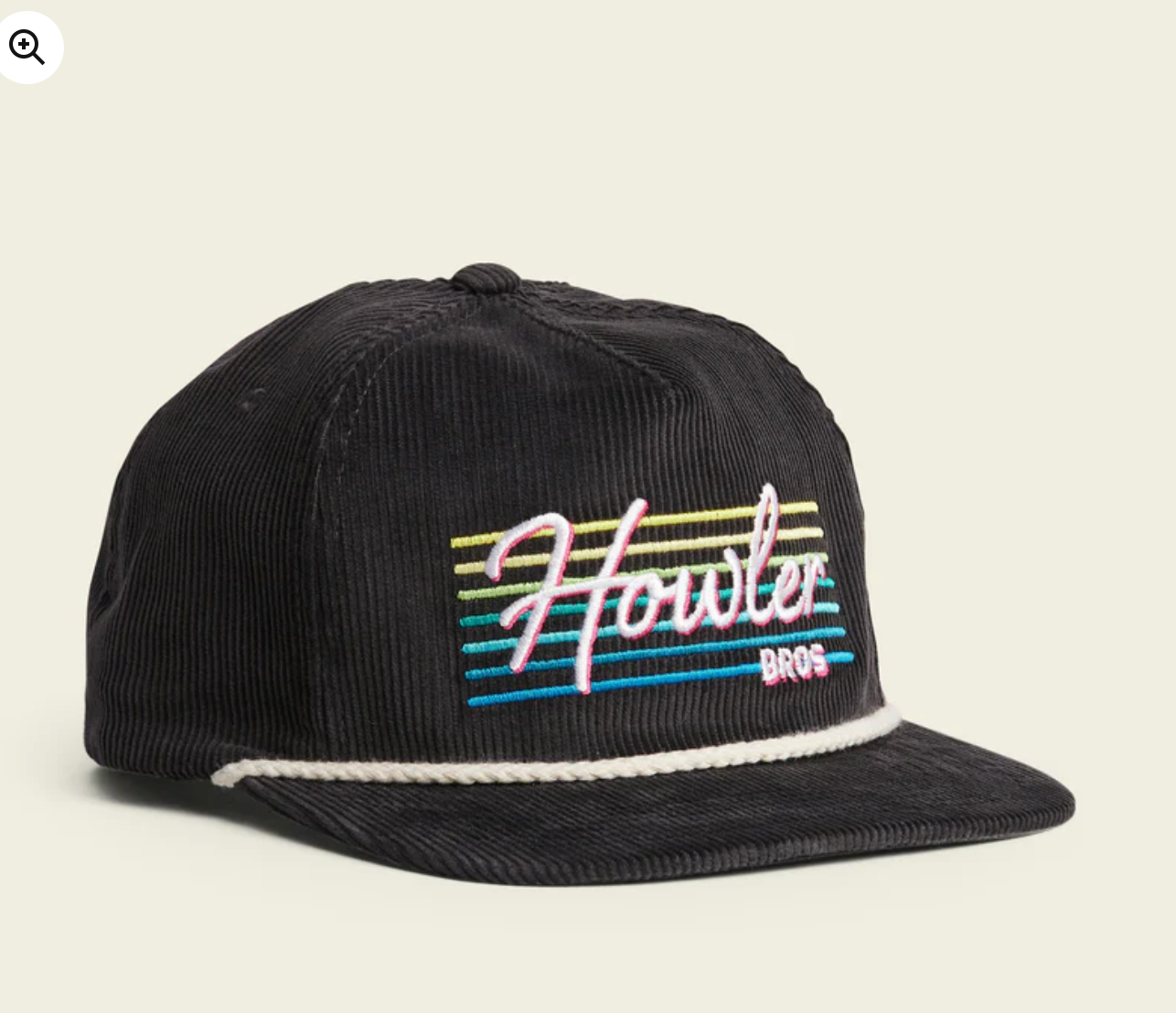 Howler Bros Unstructured Snapback Hat: Howler Beach Club: Antique Black Corduroy