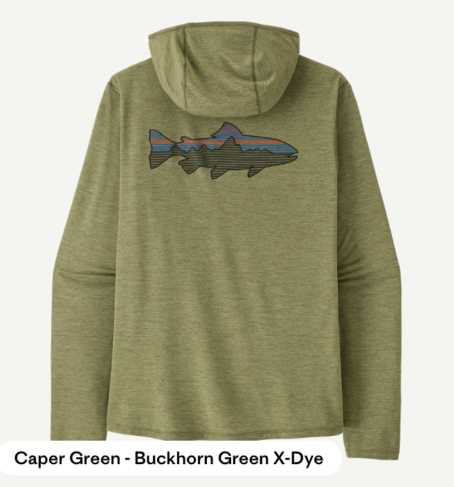 Patagonia Men's Cap Cool Sun Hoody Fitz Roy Trout Green