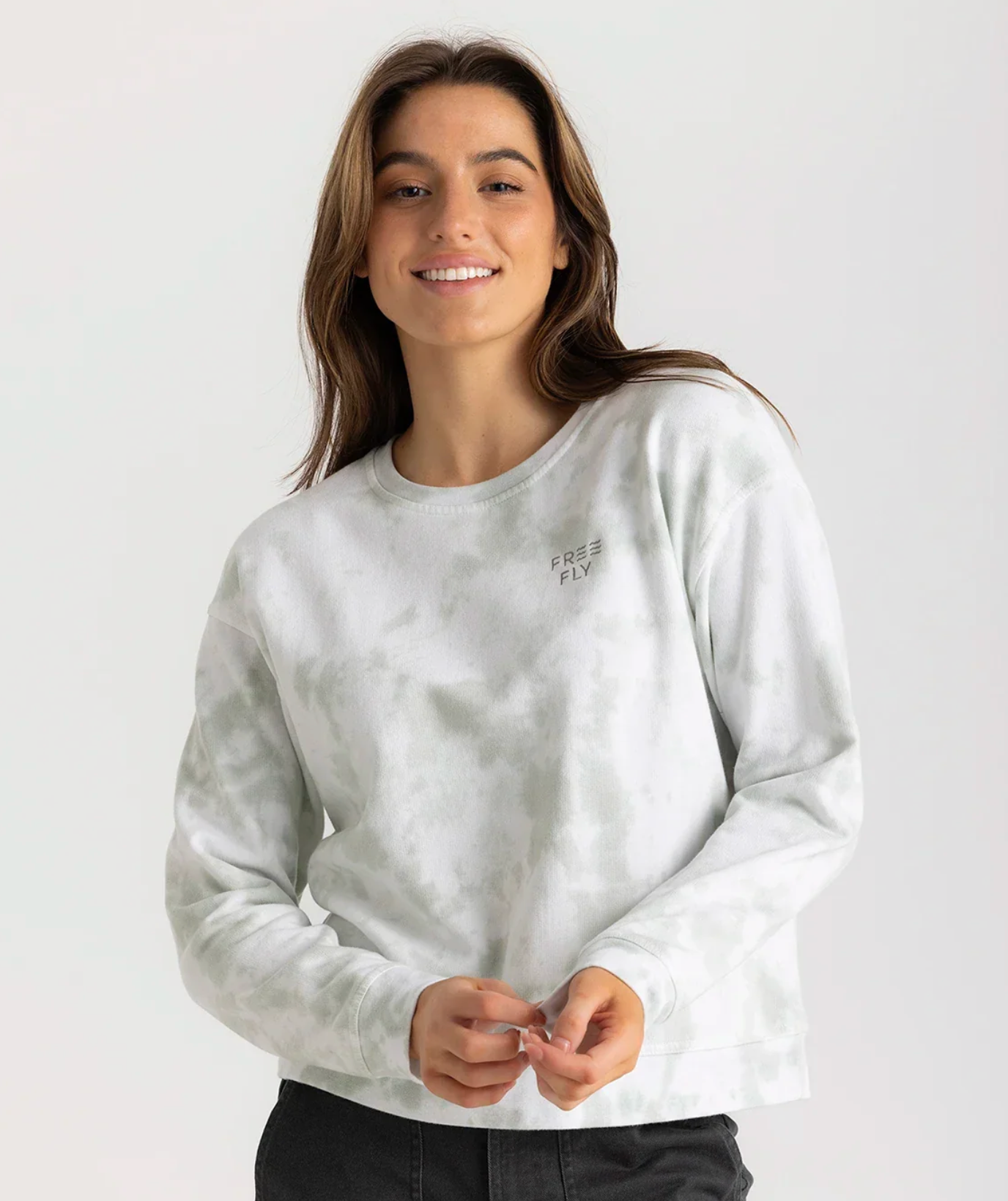 Free Fly Women's Embroidered Logo Fleece Crew Final Sale