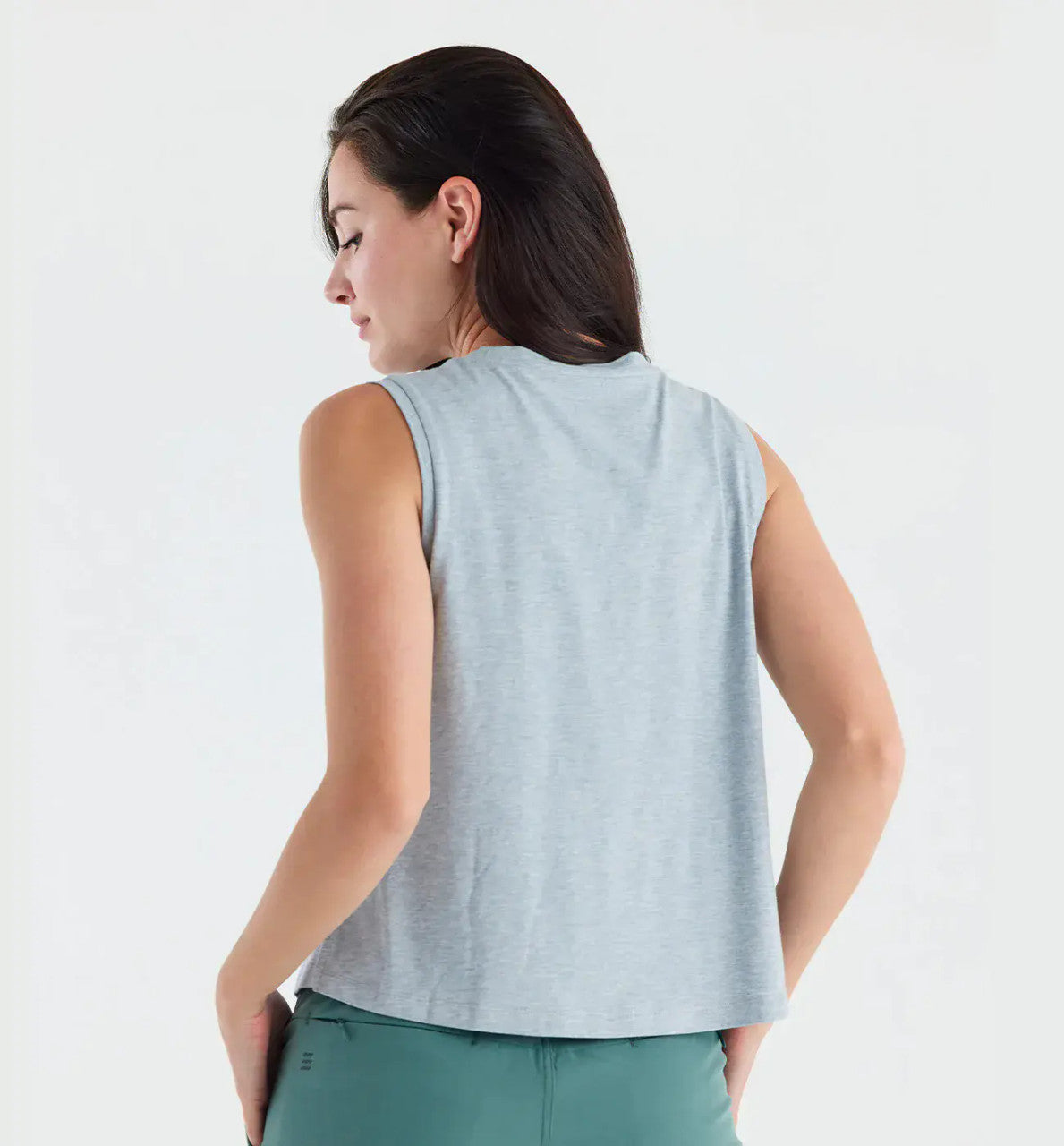 Free Fly Women's Bamboo Current Tank Heather Bay Blue