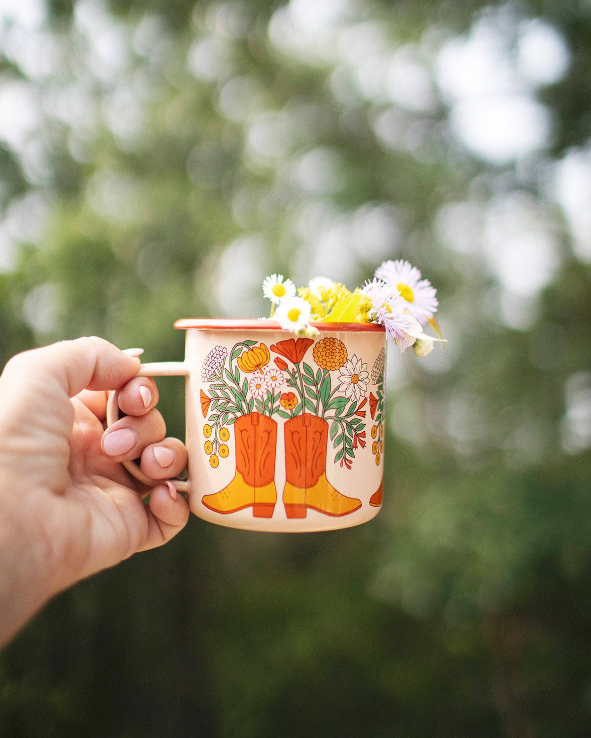 Enamel Coffee & Camp Mug | Western Bloom | 16oz