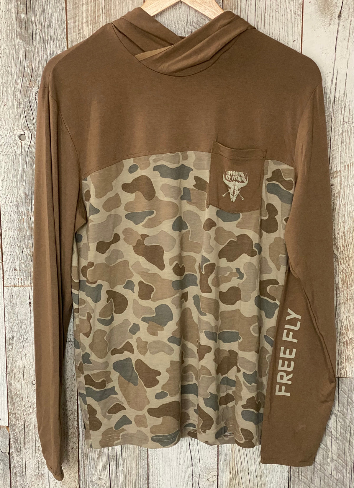 Free Fly Men's Bamboo Hybrid Hoody Canyon Logo