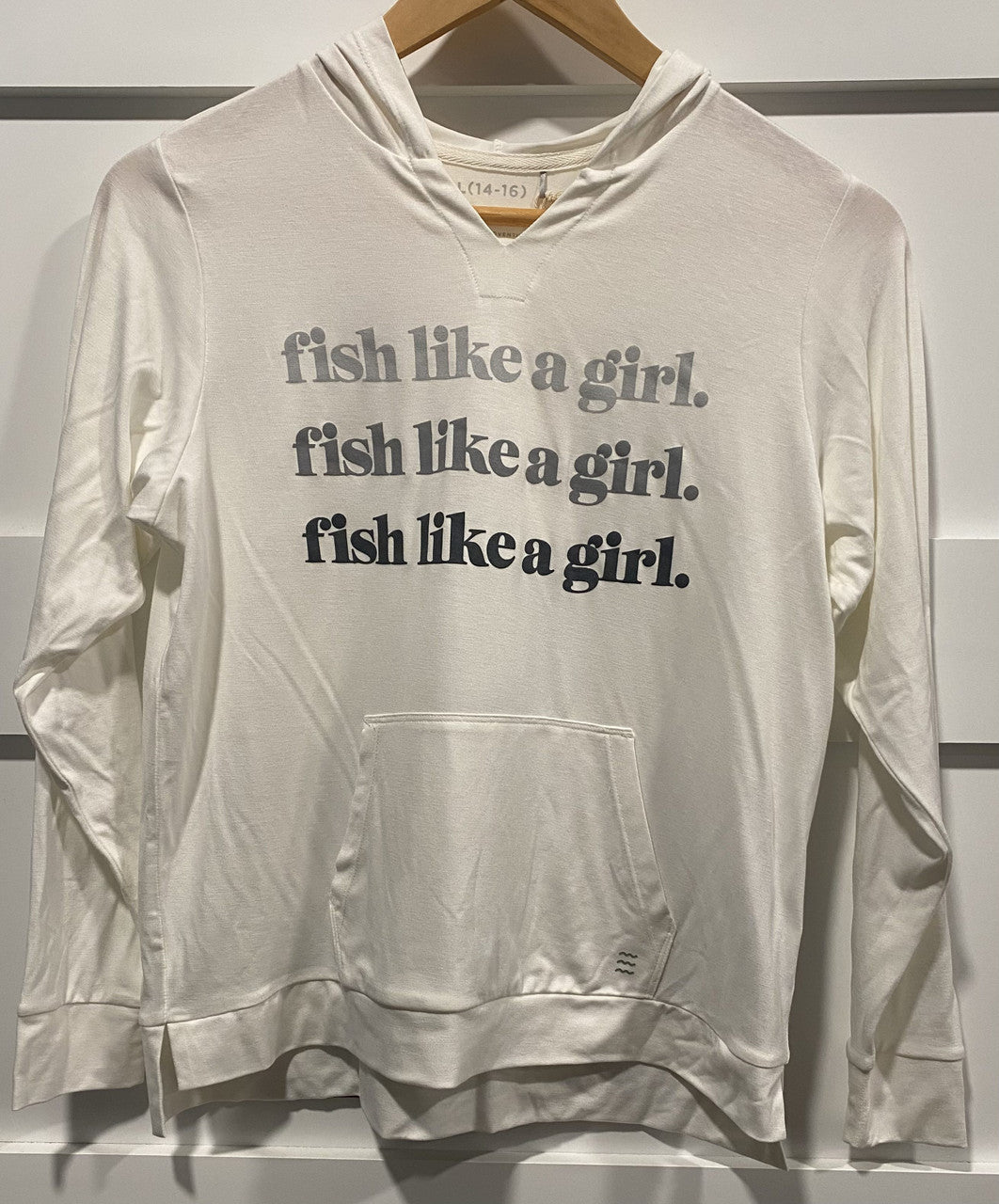 Free Fly Girls' Bamboo Shade Hoody Bright White Logo