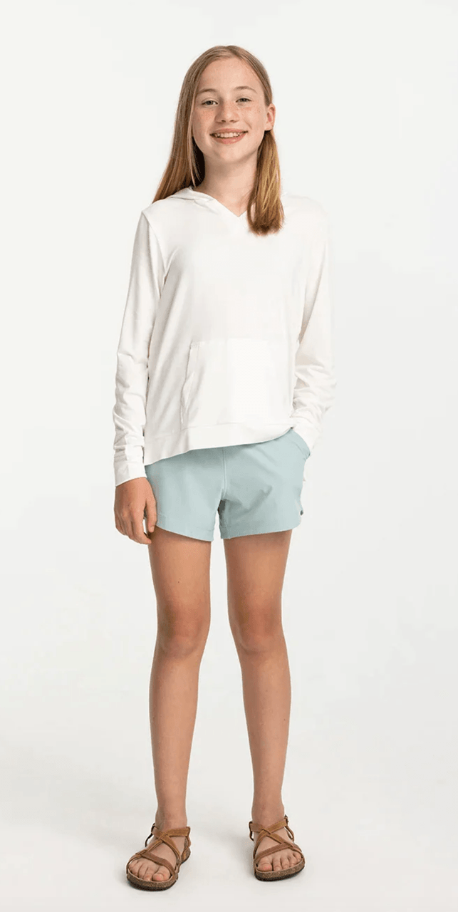 Free Fly Girls' Bamboo Shade Hoody Bright White