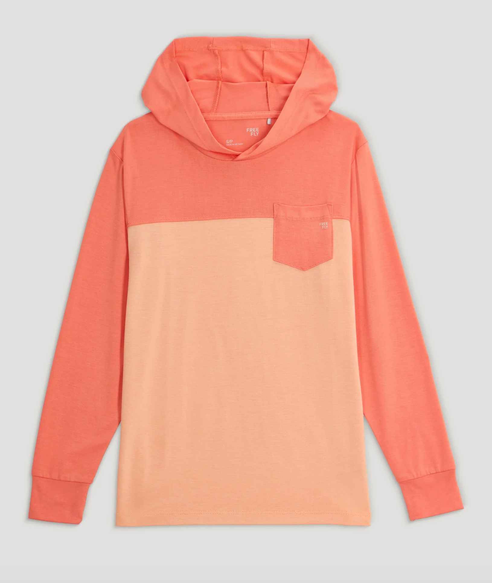 Free Fly Youth Colorblock Shade Hoody Coral Peach 