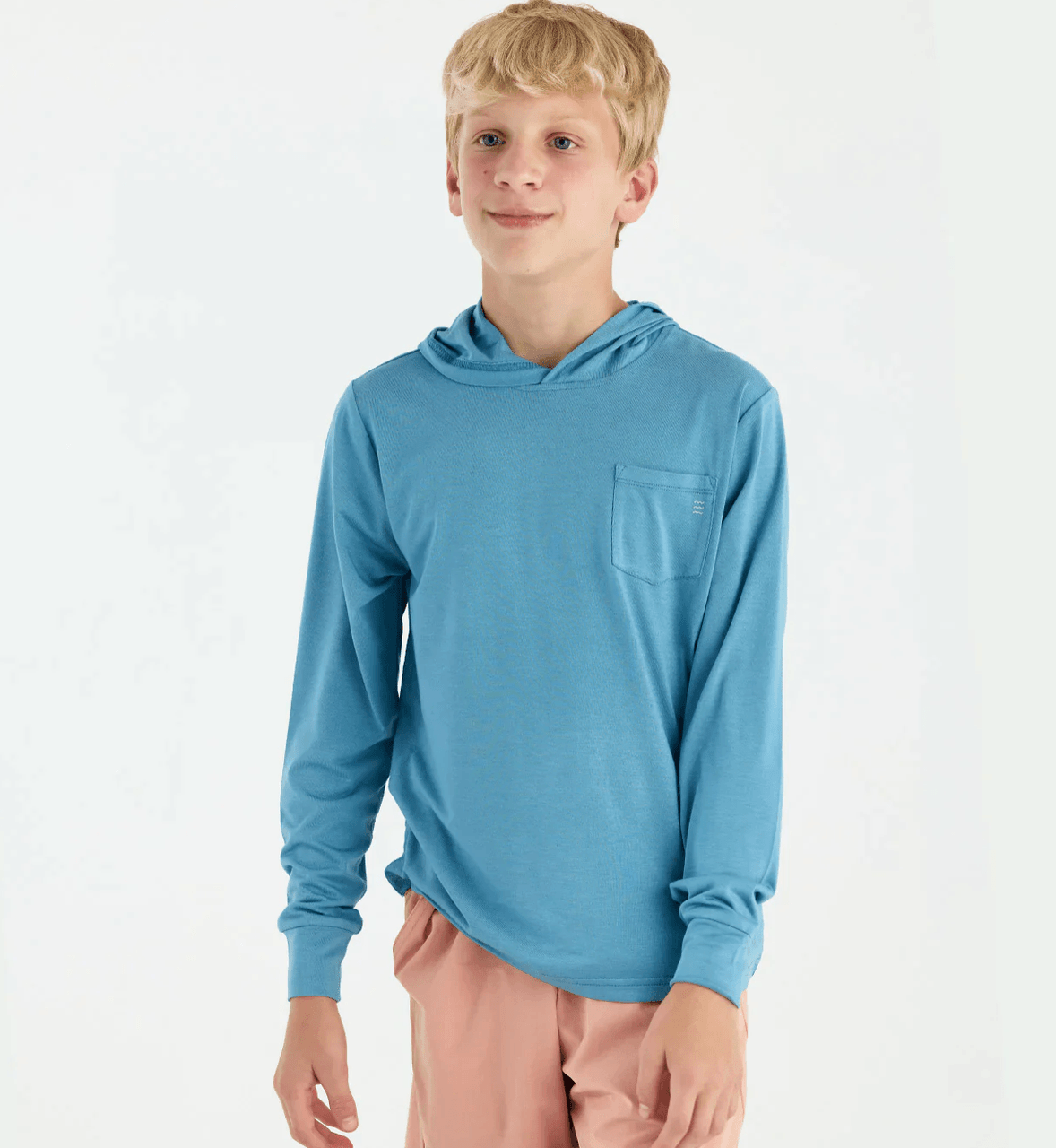 Free Fly Kids' Bamboo Shade Hoody Bluestone