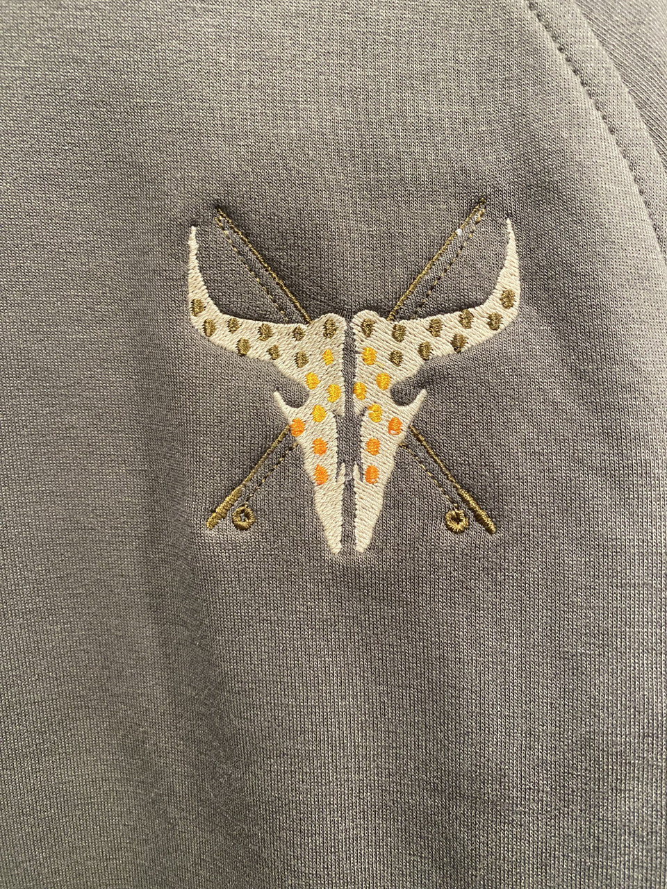 Wyoming Fly Fishing Free Fly Men's Bamboo Lightweight Fleece Hoody Fatigue Embroidery