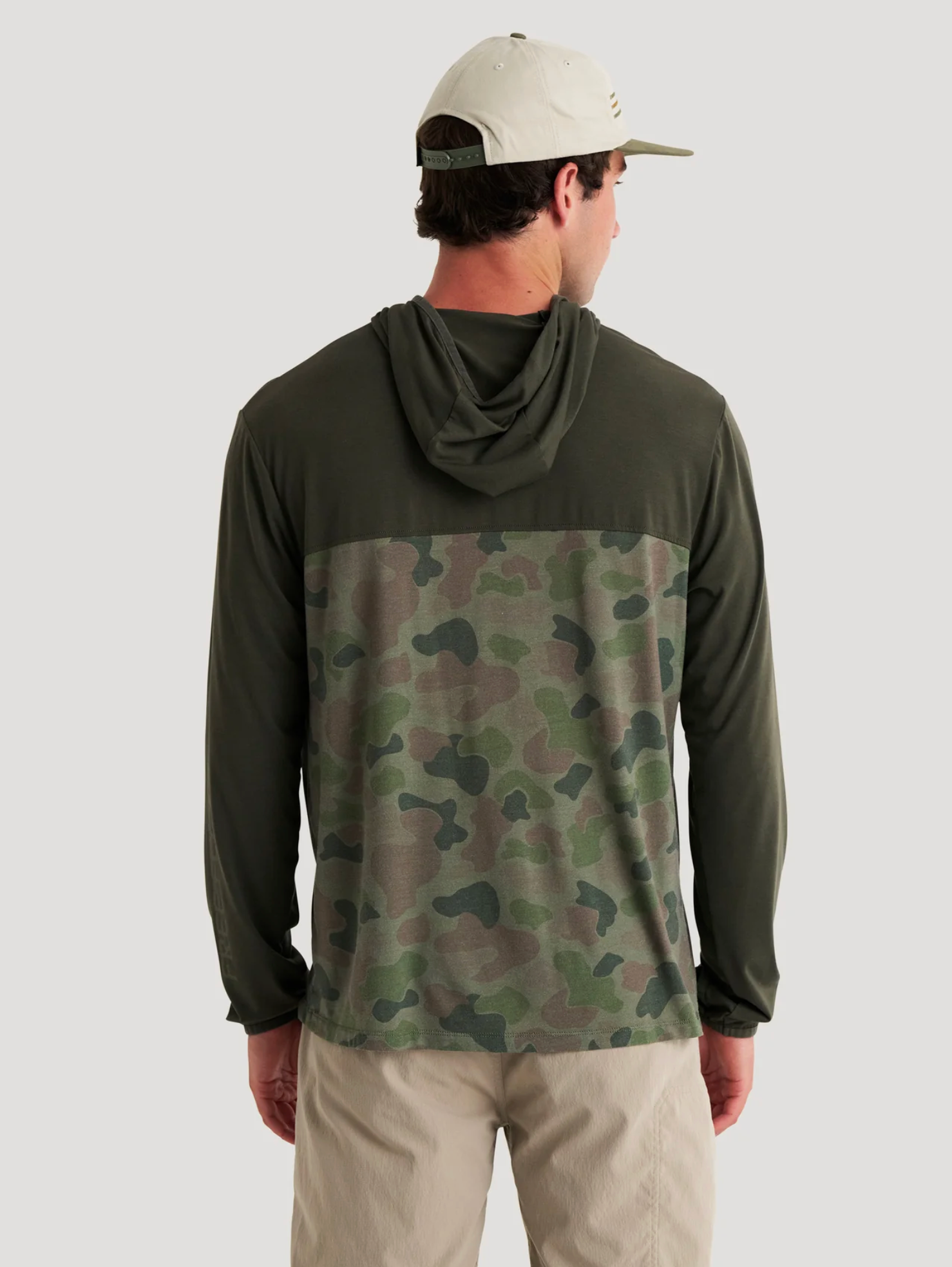 Free Fly Men's Bamboo Hybrid Hoody Back