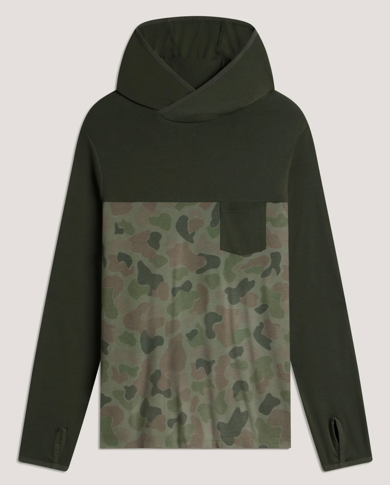Free Fly Men's Bamboo Hybrid Hoody Dark Forest