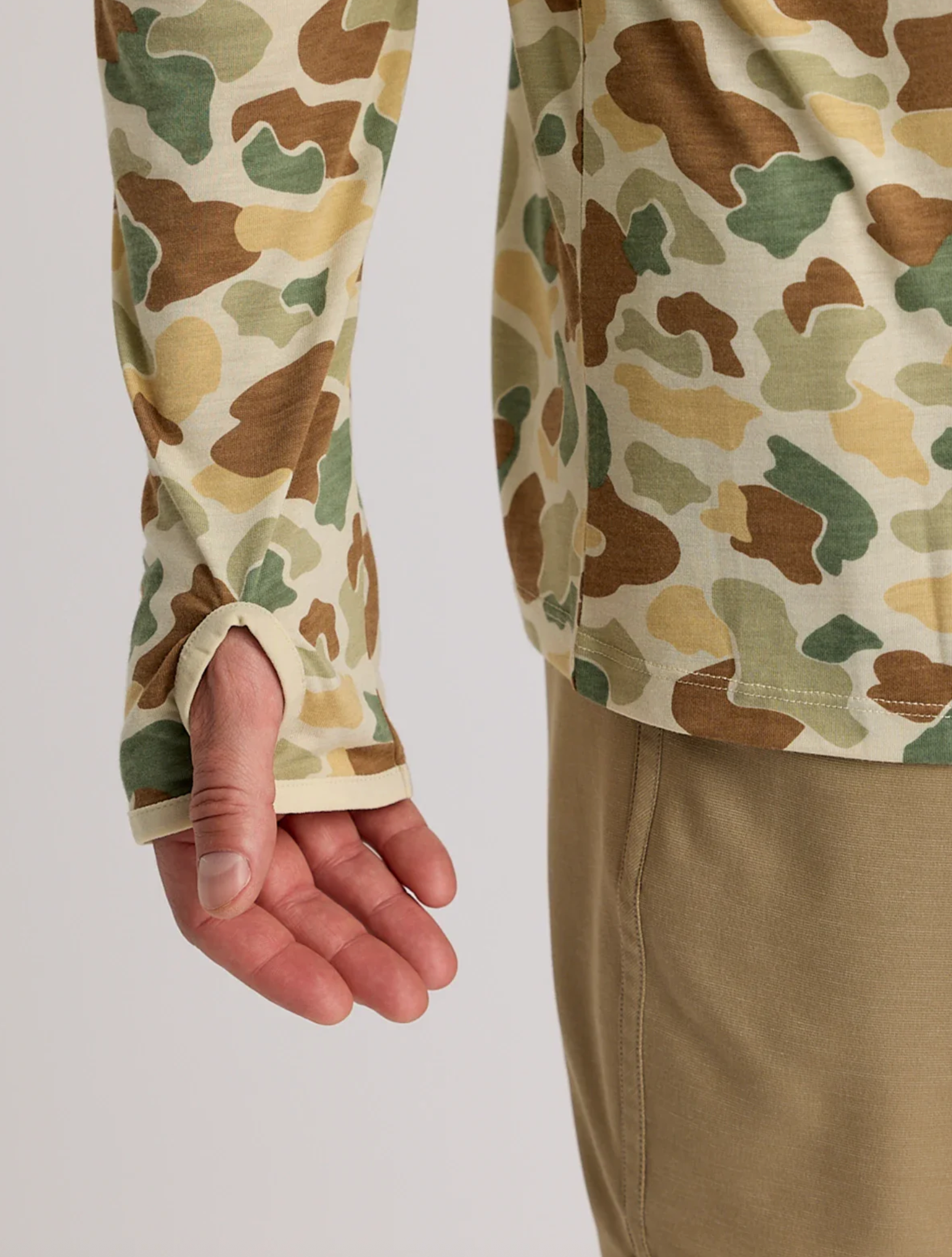 Free Fly Men's Lightweight bamboo hoody vintage camo Cuff