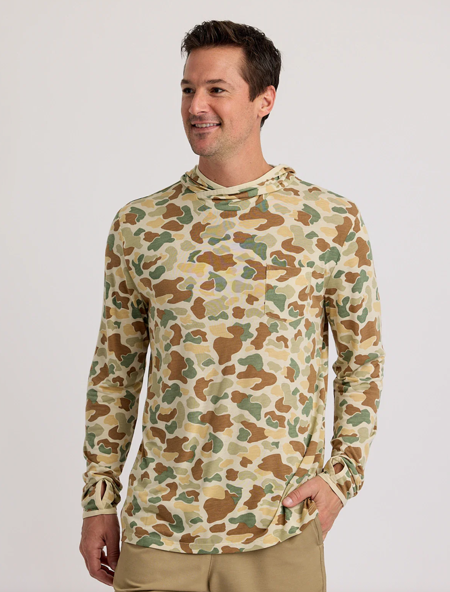 Free Fly Men's Lightweight bamboo hoody vintage camo