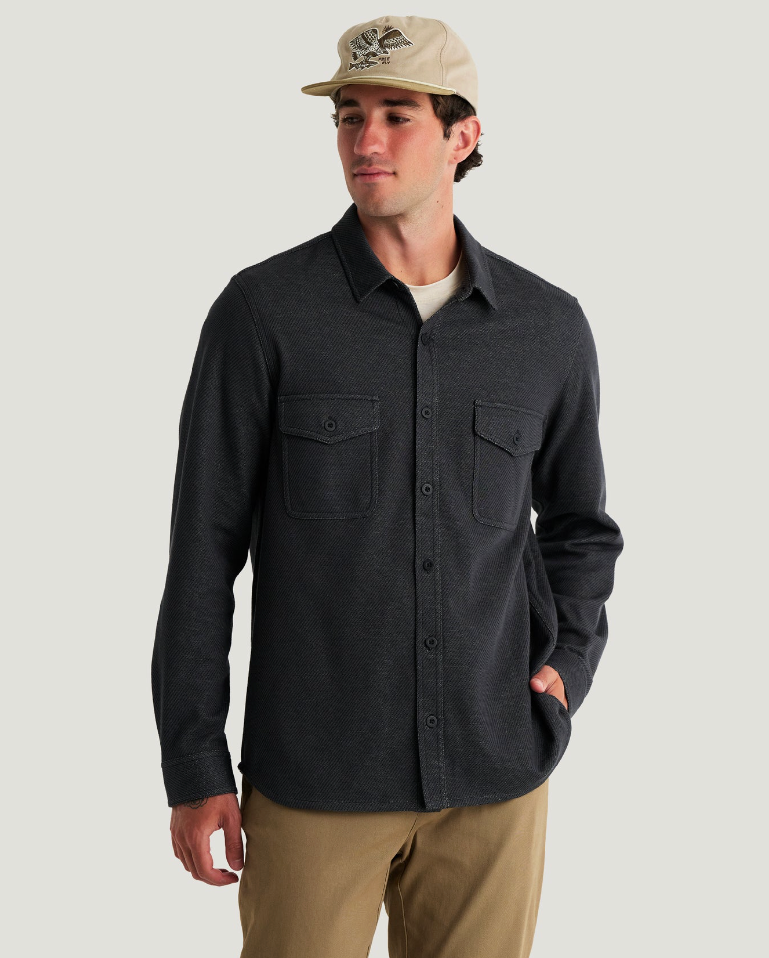 Free Fly Men's Gallatin Overshirt Black Twill