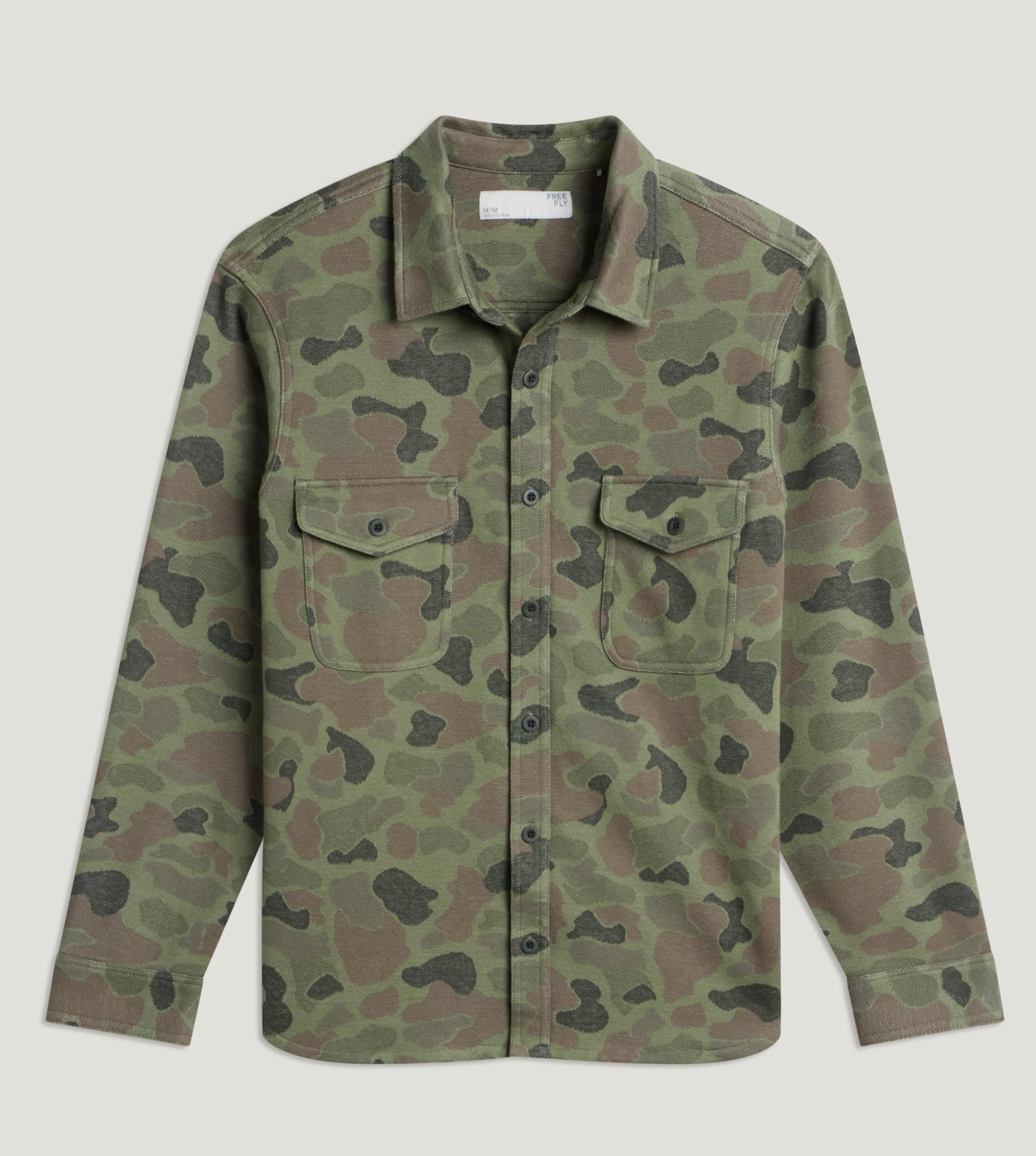 Free Fly Men's Gallatin Overshirt Vintage Camo Oil Green
