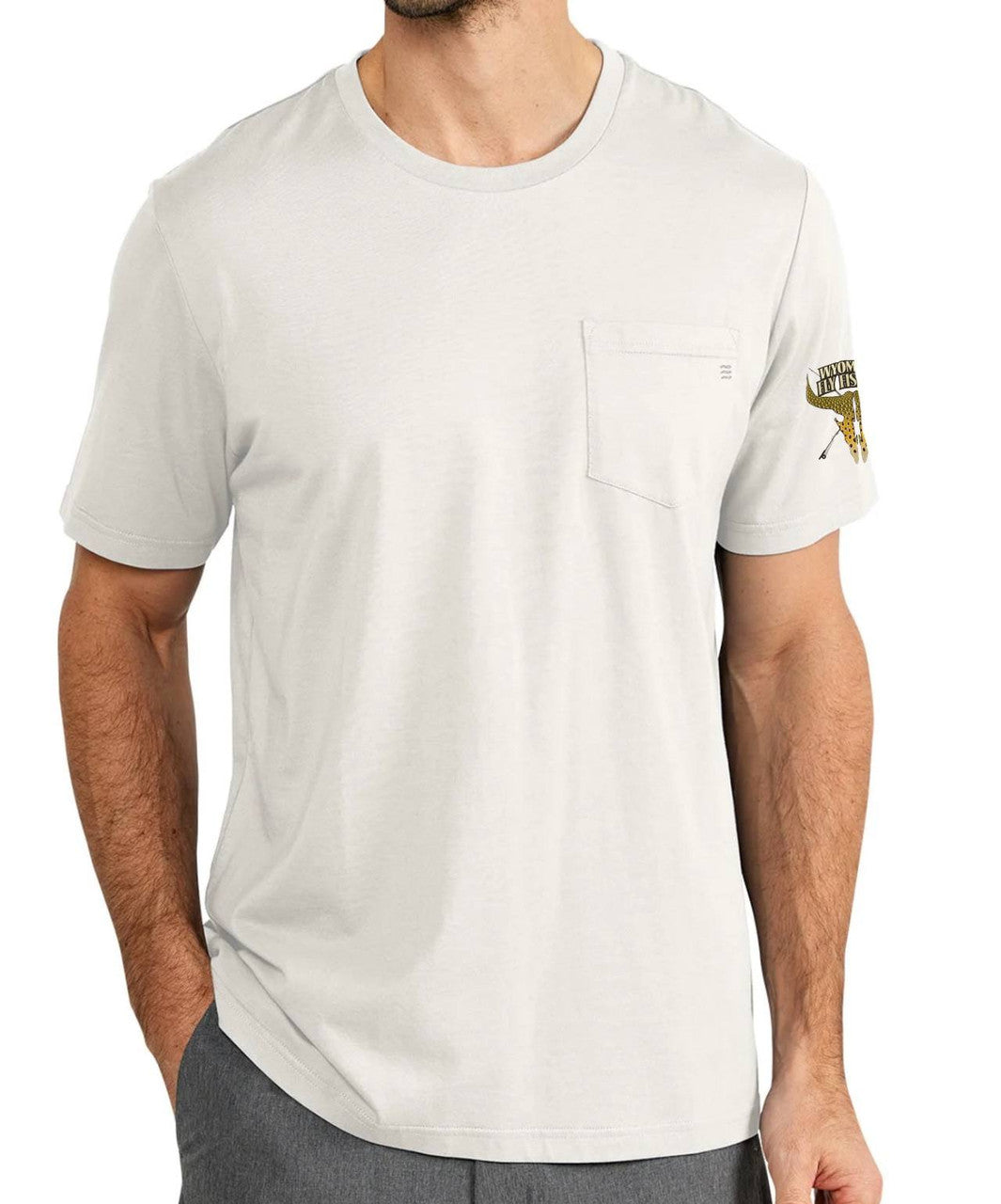 Free Fly Men's Bamboo Heritage Pocket Tee White Cap