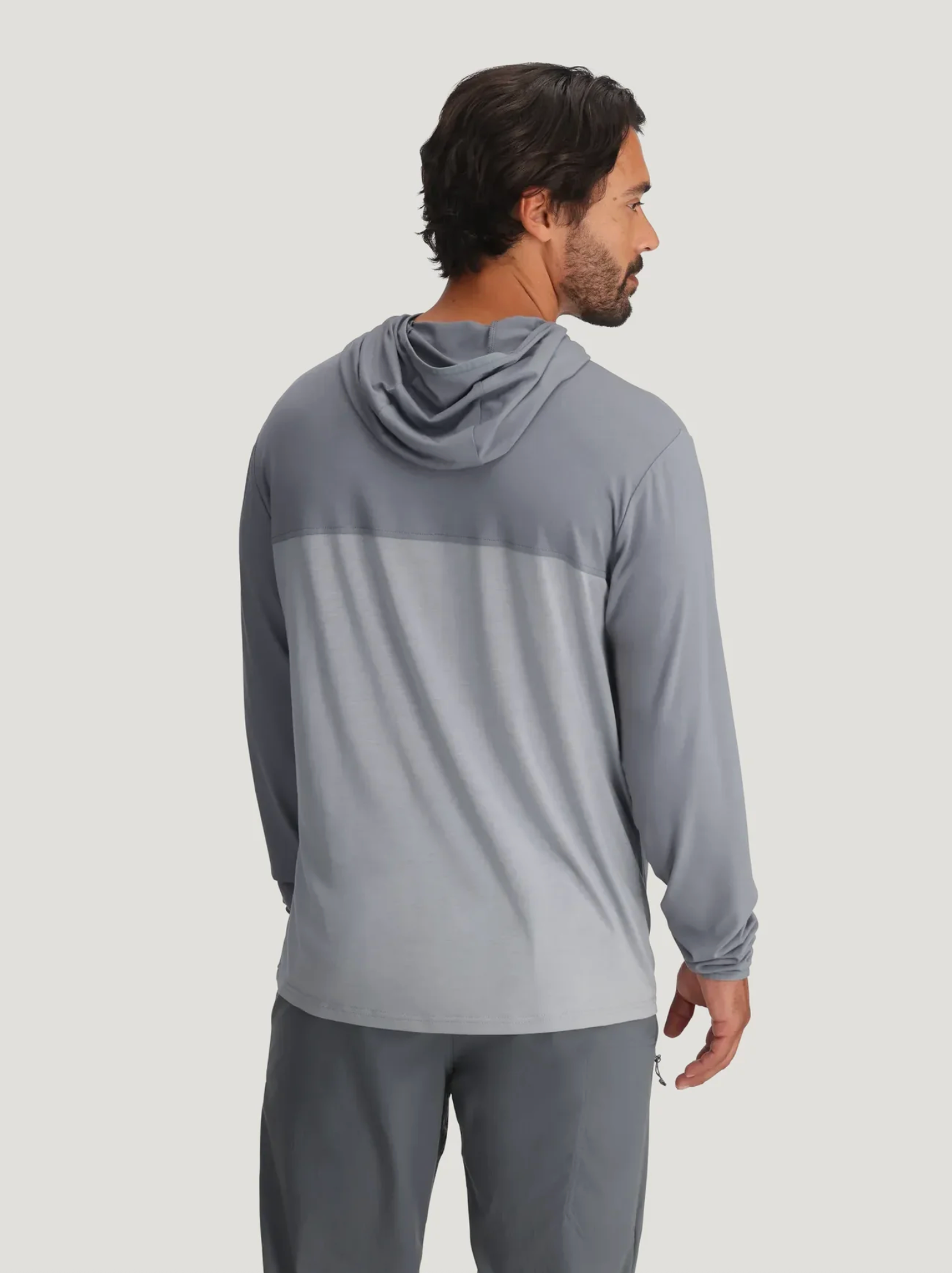 Free Fly Men's Hybrid Hoody Slate Grey Back