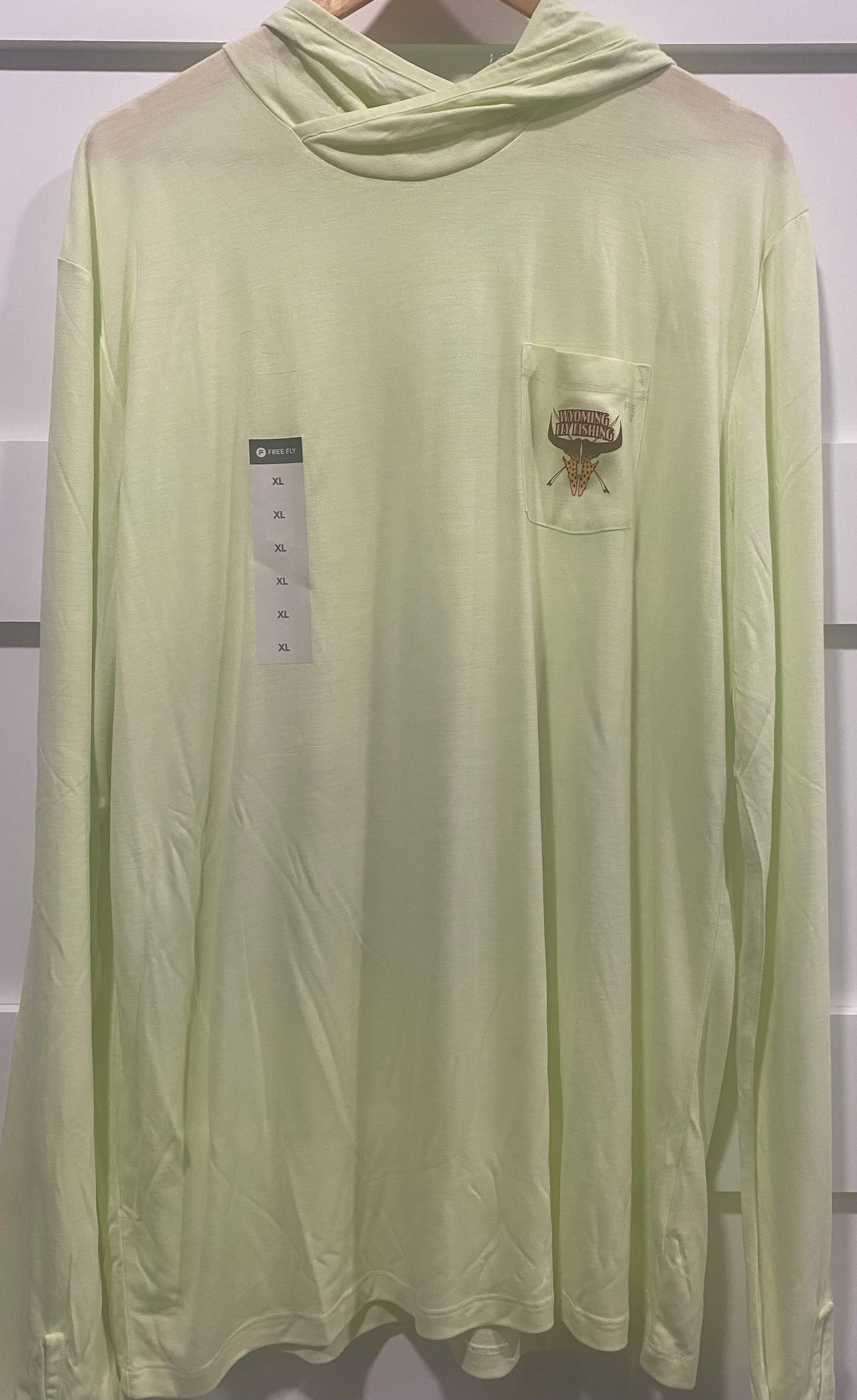 Free Fly Men's Lightweight Hoody Lime Logo