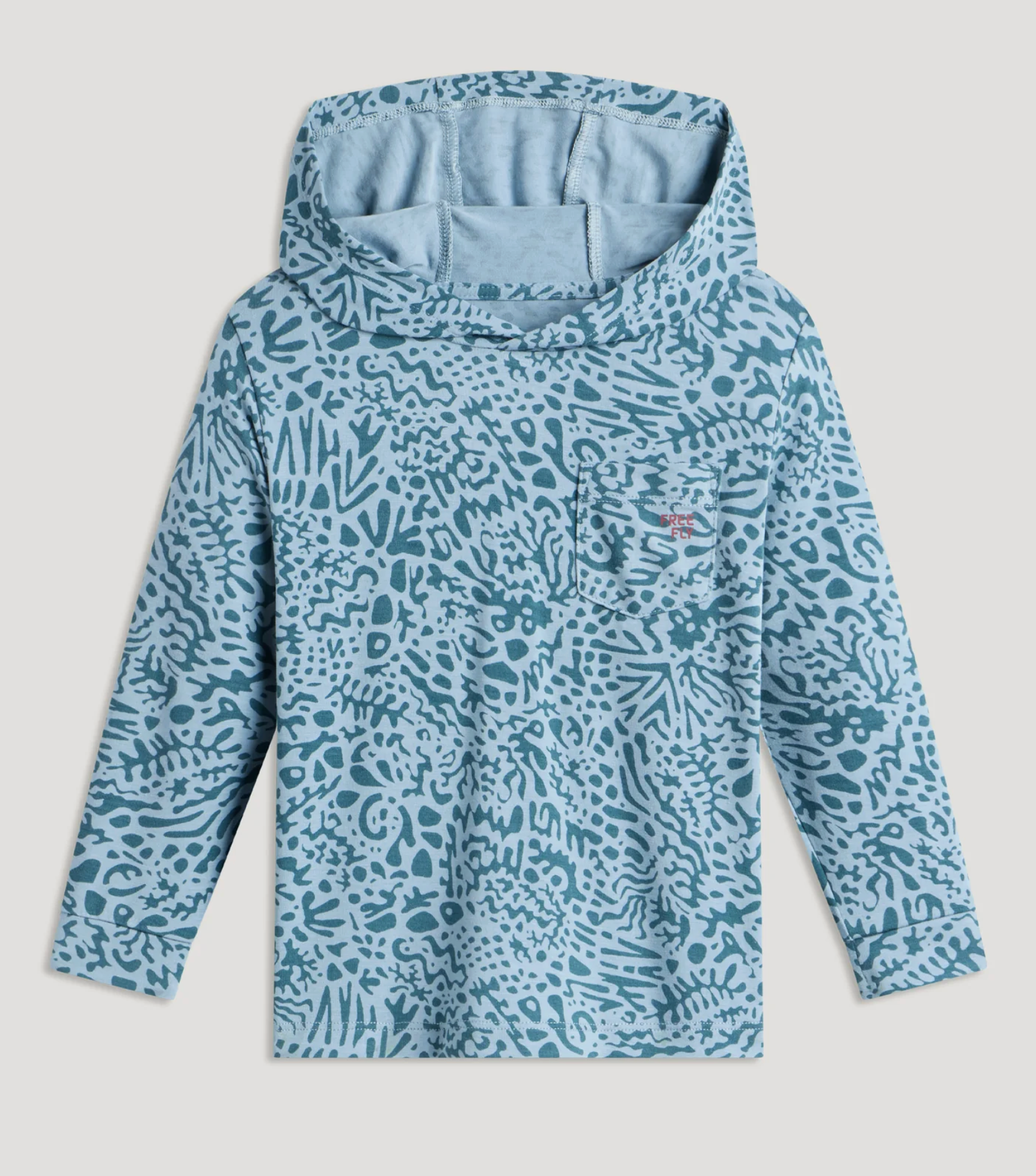Free Fly Toddler Bamboo Shade Hoody Drifter Print Sea Pine