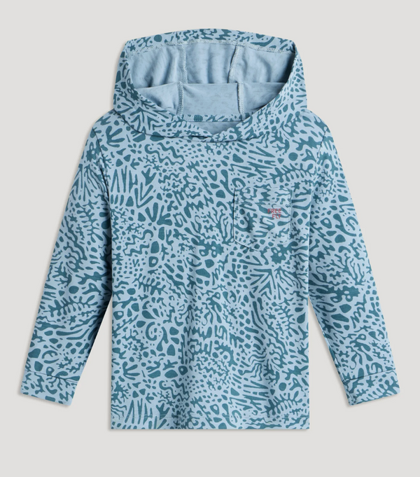 Free Fly Toddler Bamboo Shade Hoody Drifter Print Sea Pine