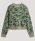 Free Fly Women's Bamboo Northcoast Fleece Crew Watercolor camo Oil Green