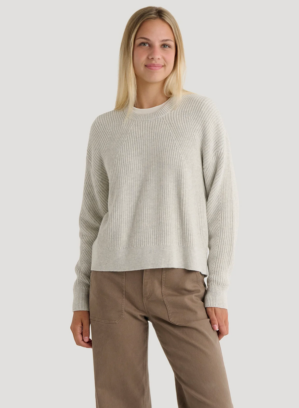 Free Fly Women's Coastloom Crew Sweater Off White Heather