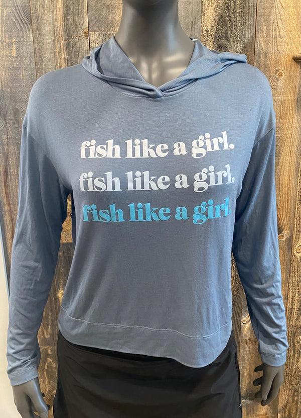 Free Fly Women's Bamboo Shade Crossover Hoody Logo