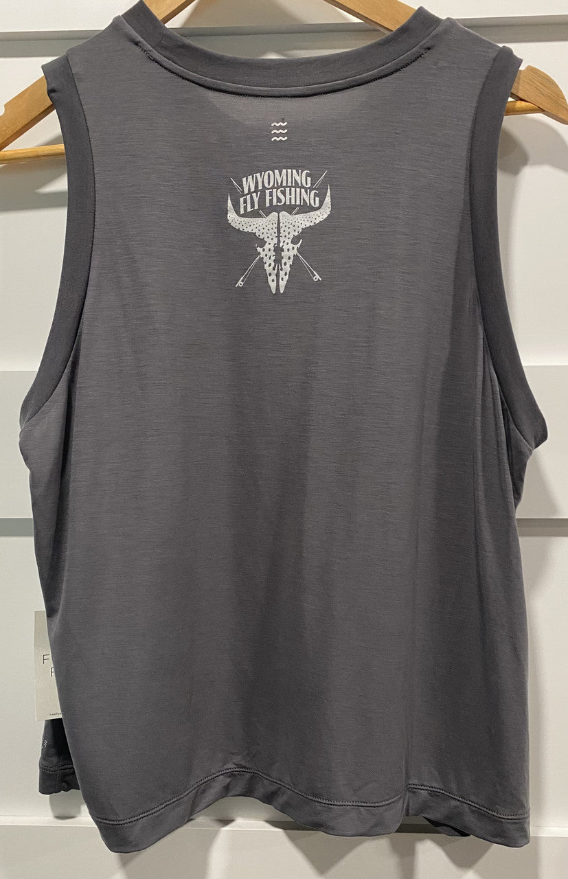 Free Fly Women's Elevate Lightweight Tank Smoke Back with Logo