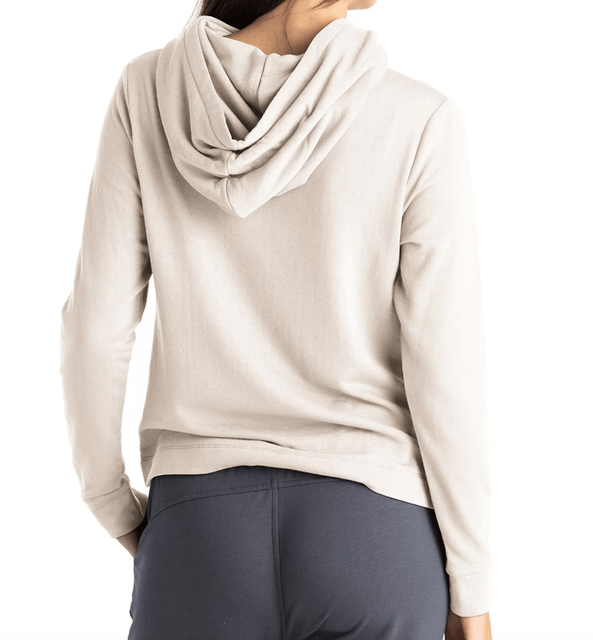 Free Fly Women's Bamboo Lightweight Fleece Cropped Hoody Back