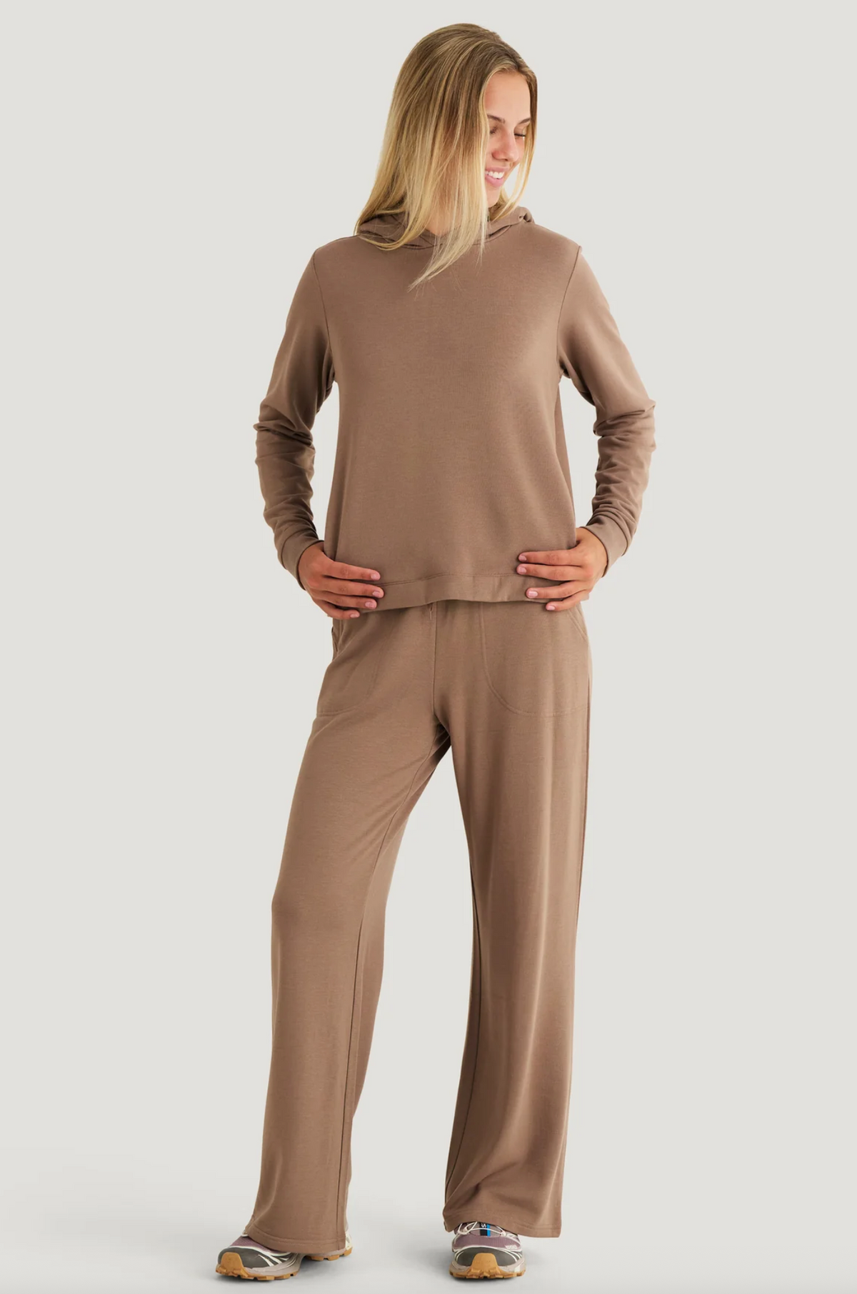 Free Fly Women's Lightweight Fleece Cropped Hoody Fossil