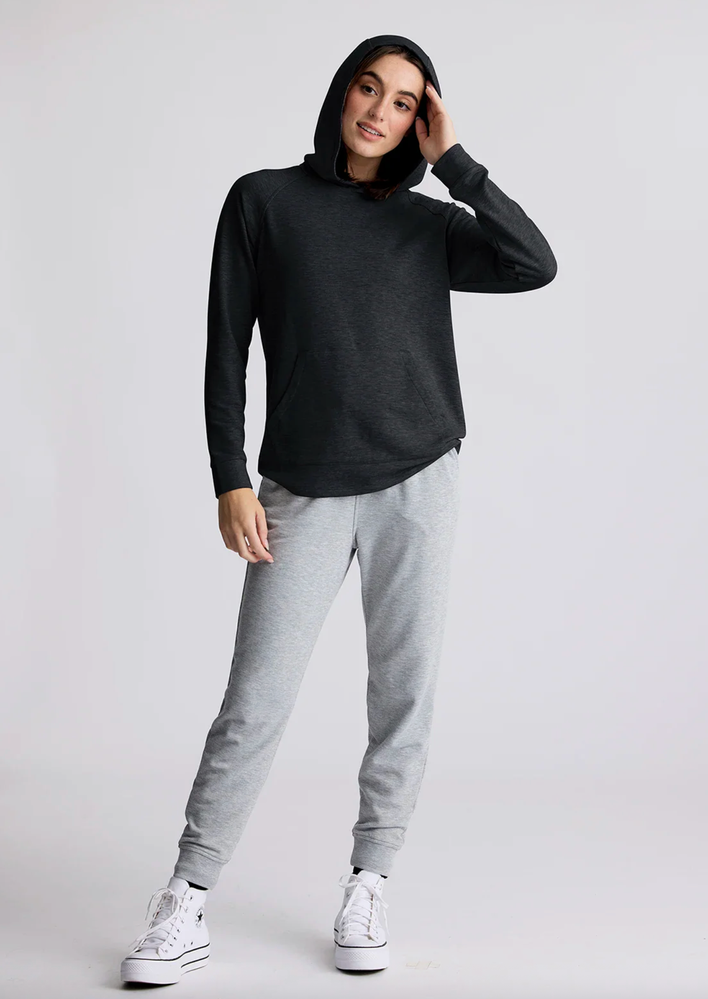 Free Fly Women's Lightweight Fleece Hoody Black Heather