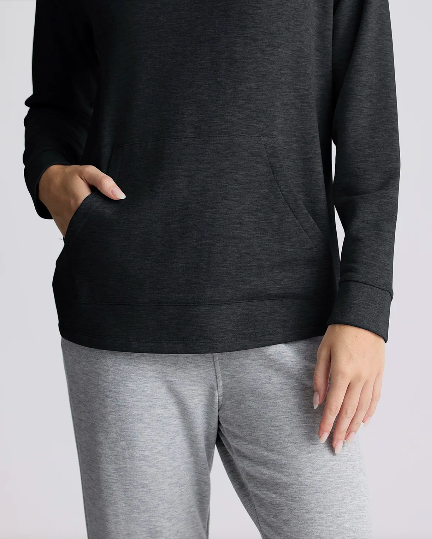 Free Fly Women's Lightweight Fleece Hoody Black Pocket