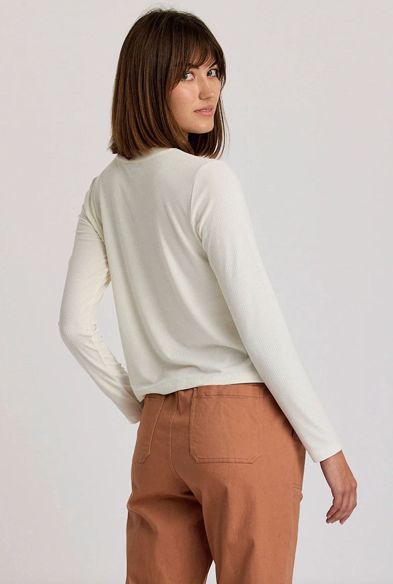 Free Fly Women's Ribbed Bamboo Long Sleeve Back