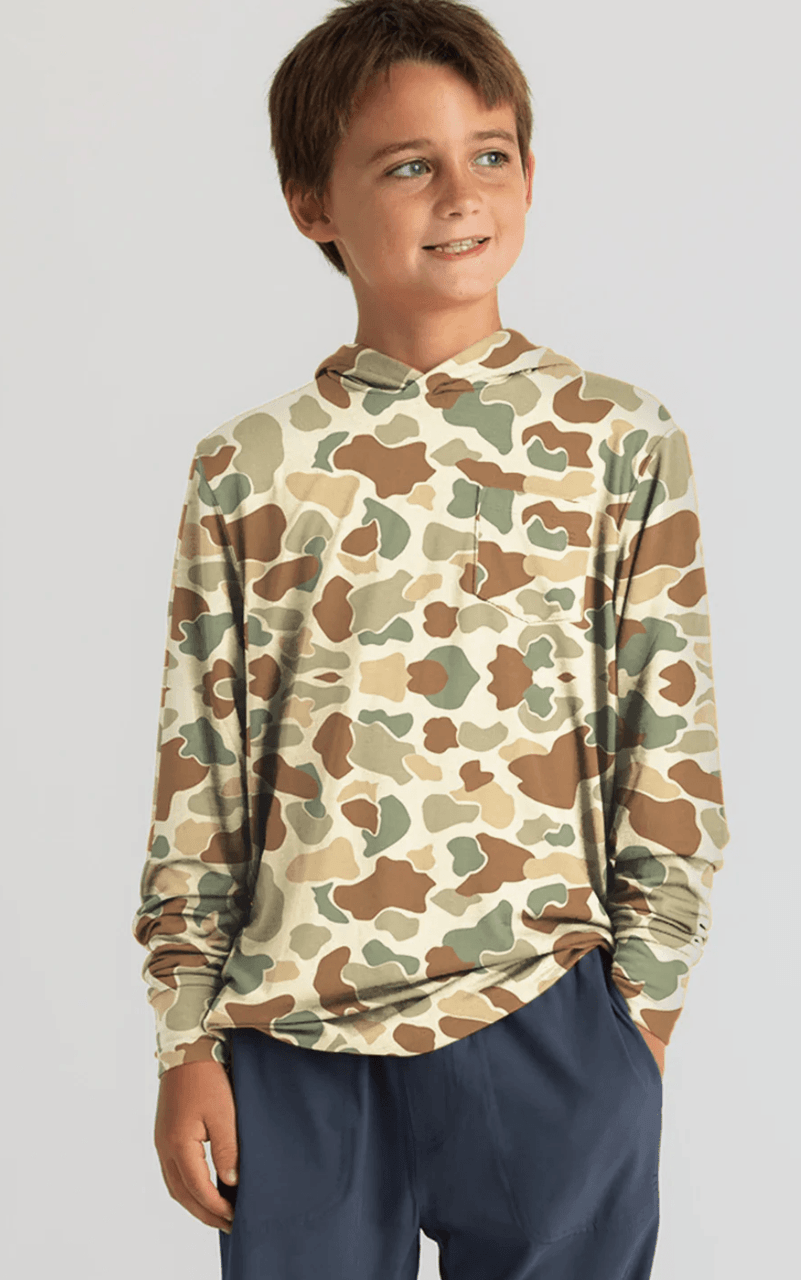 Free Fly Kids' Bamboo Shade Hoody Vintage Camo