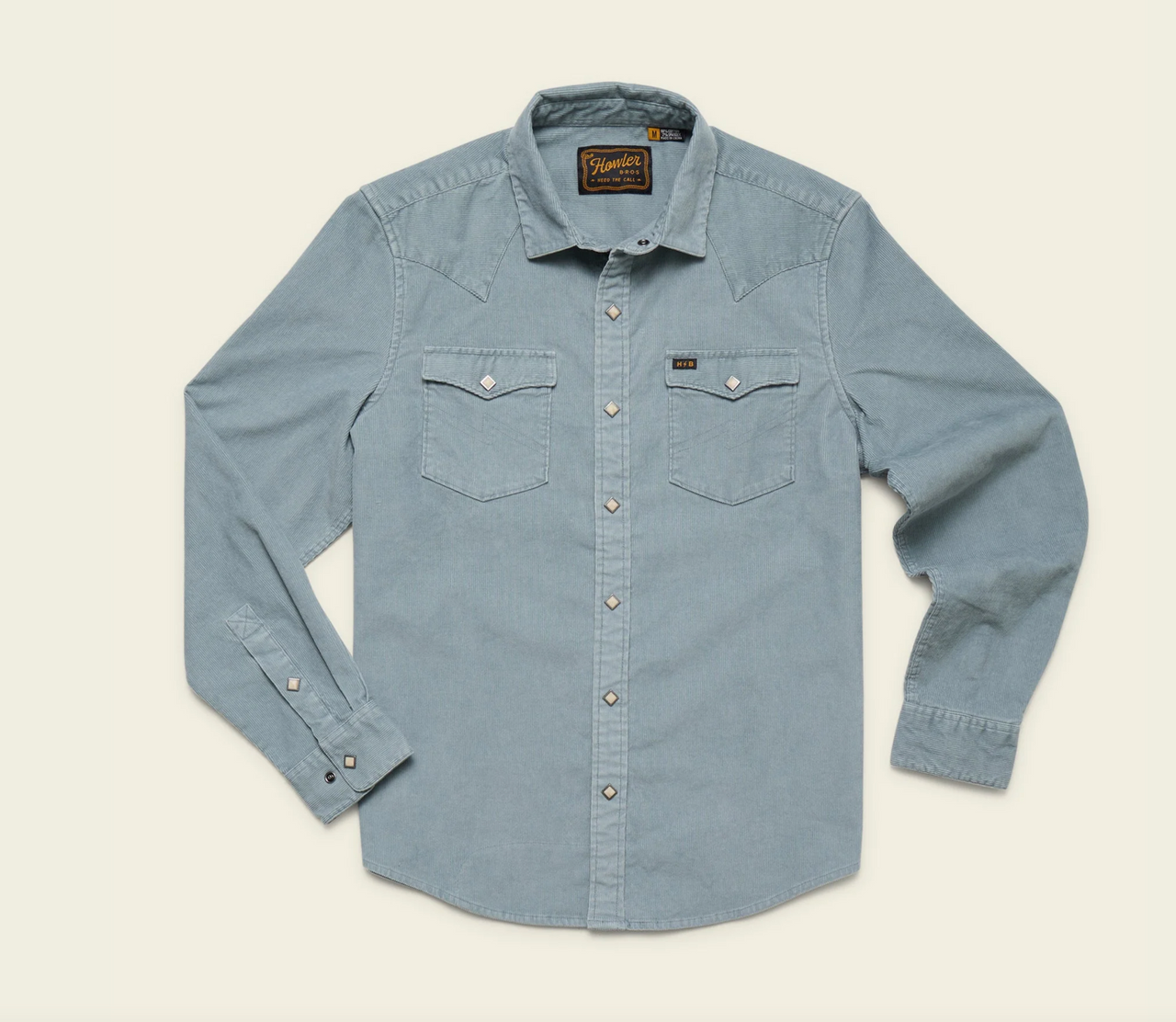 Howler Brothers Banning Corduroy Snapshirt Iron Blue