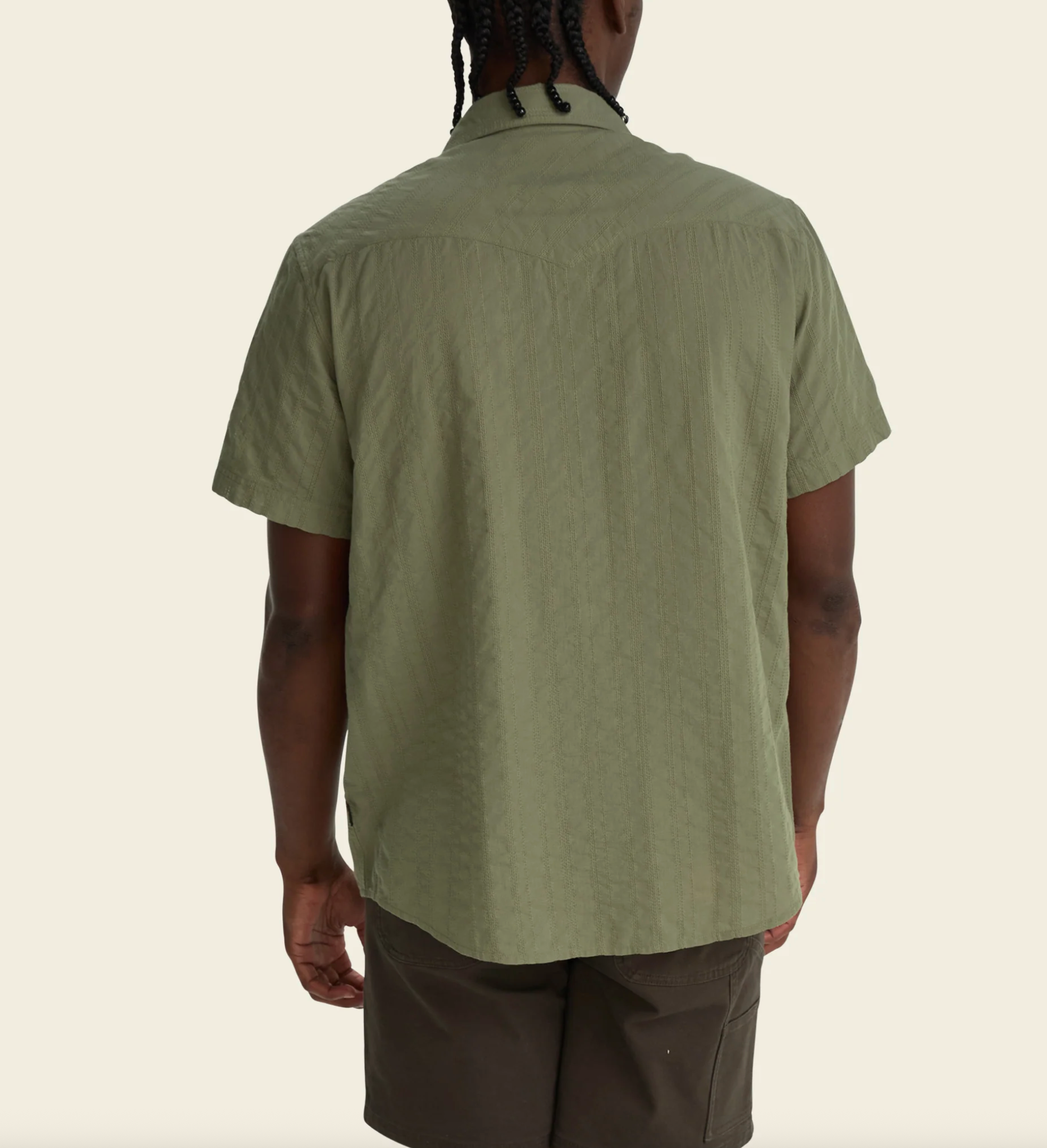 Howler Brothers H Bar B Snapshirt Eyelet Stripe Cadet Back