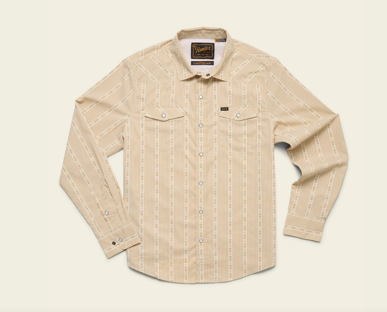 Howler Brothers H Bar B Tech Longsleeve Mosquero Stripe Brown Rice