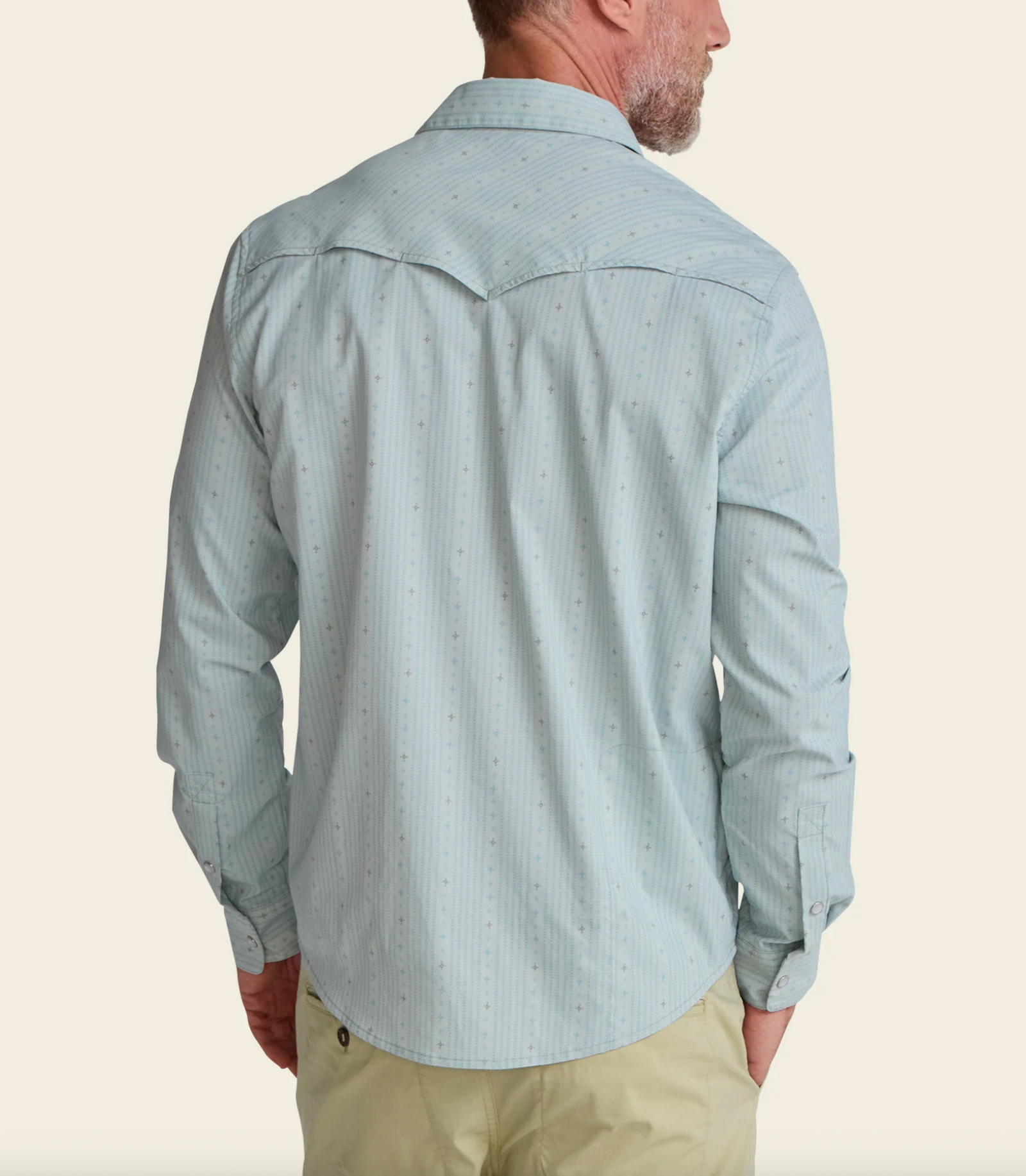 Howler Brothers H Bar B Tech Longsleeve Supernova Stripe Ash Blue Back