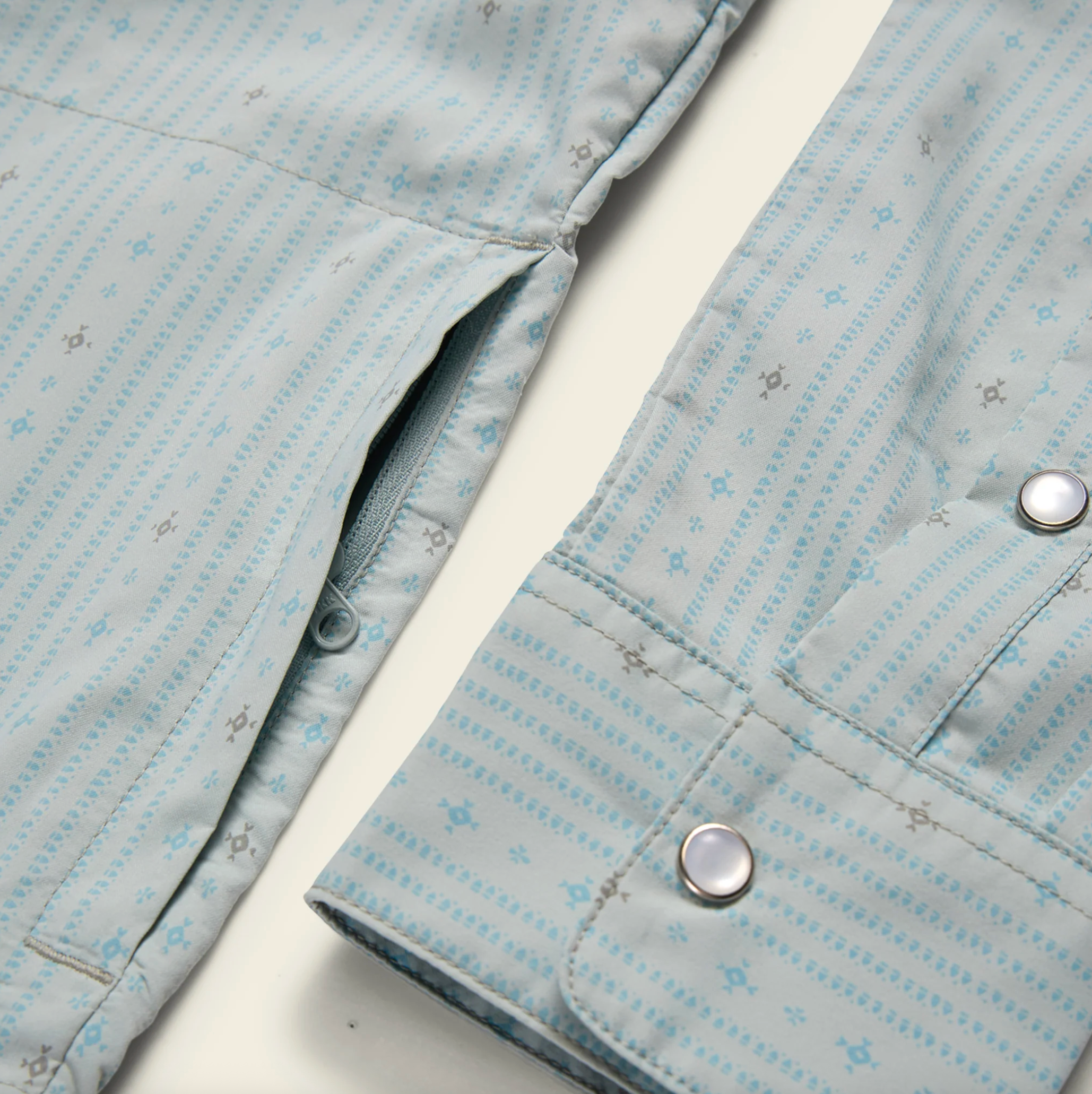 Howler Brothers H Bar B Tech Longsleeve Supernova Stripe Ash Blue Zipper