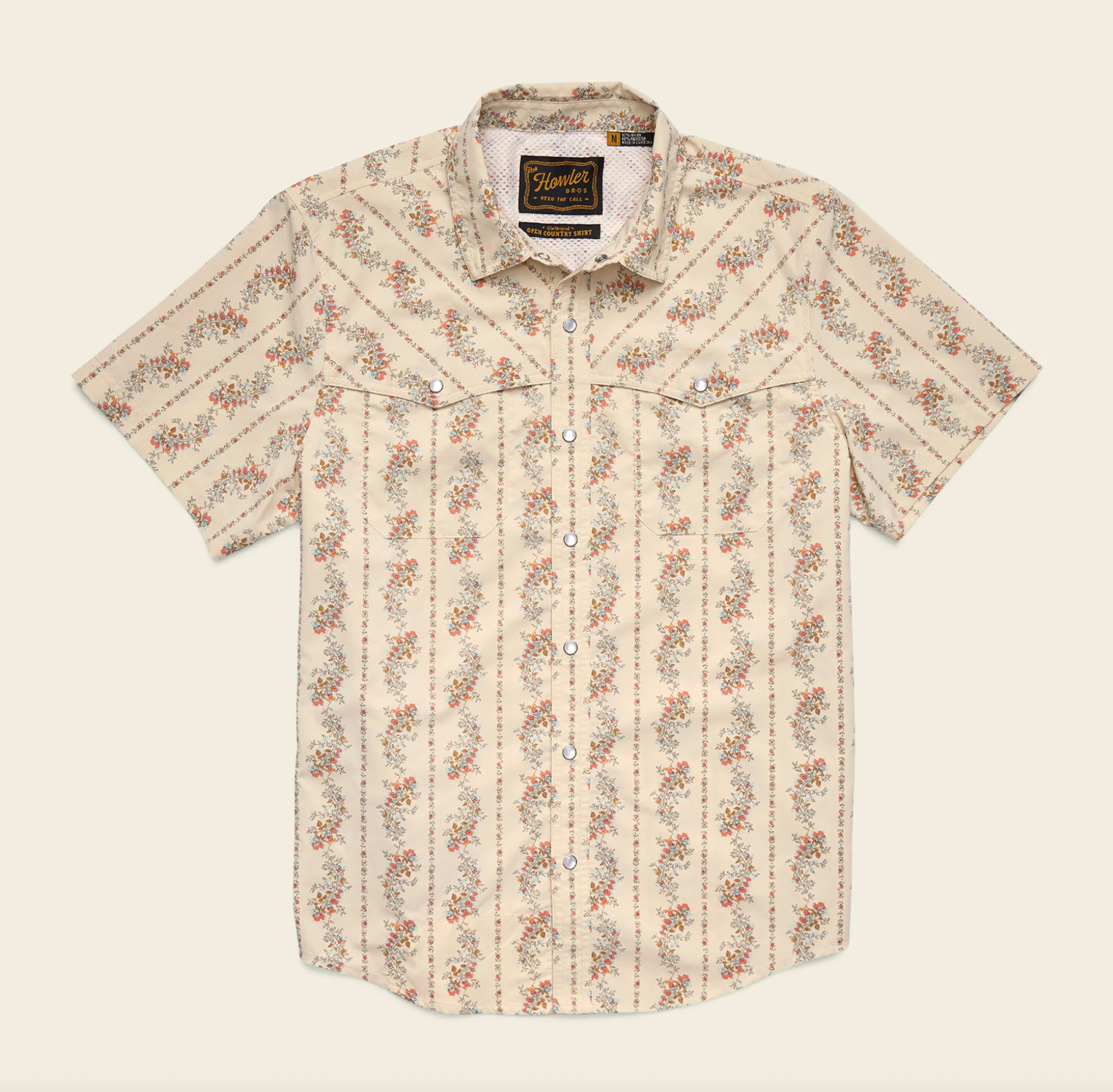 Howler Brothers Open Country Tech Shirt Grampas Curtains Natural