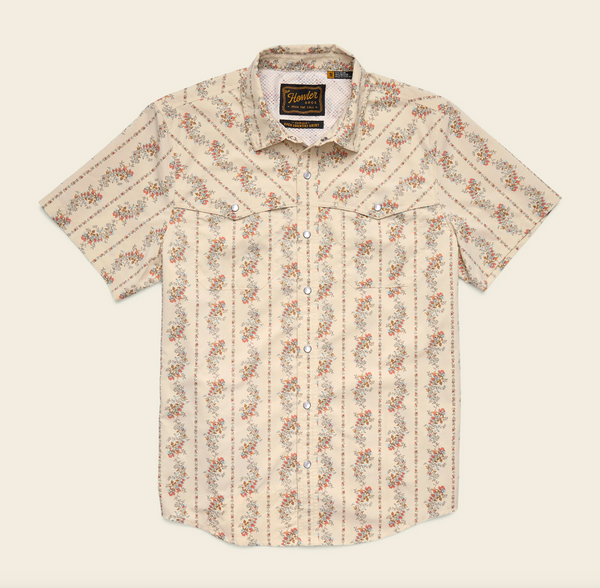 Howler Brothers Open Country Tech Shirt Grampas Curtains Natural