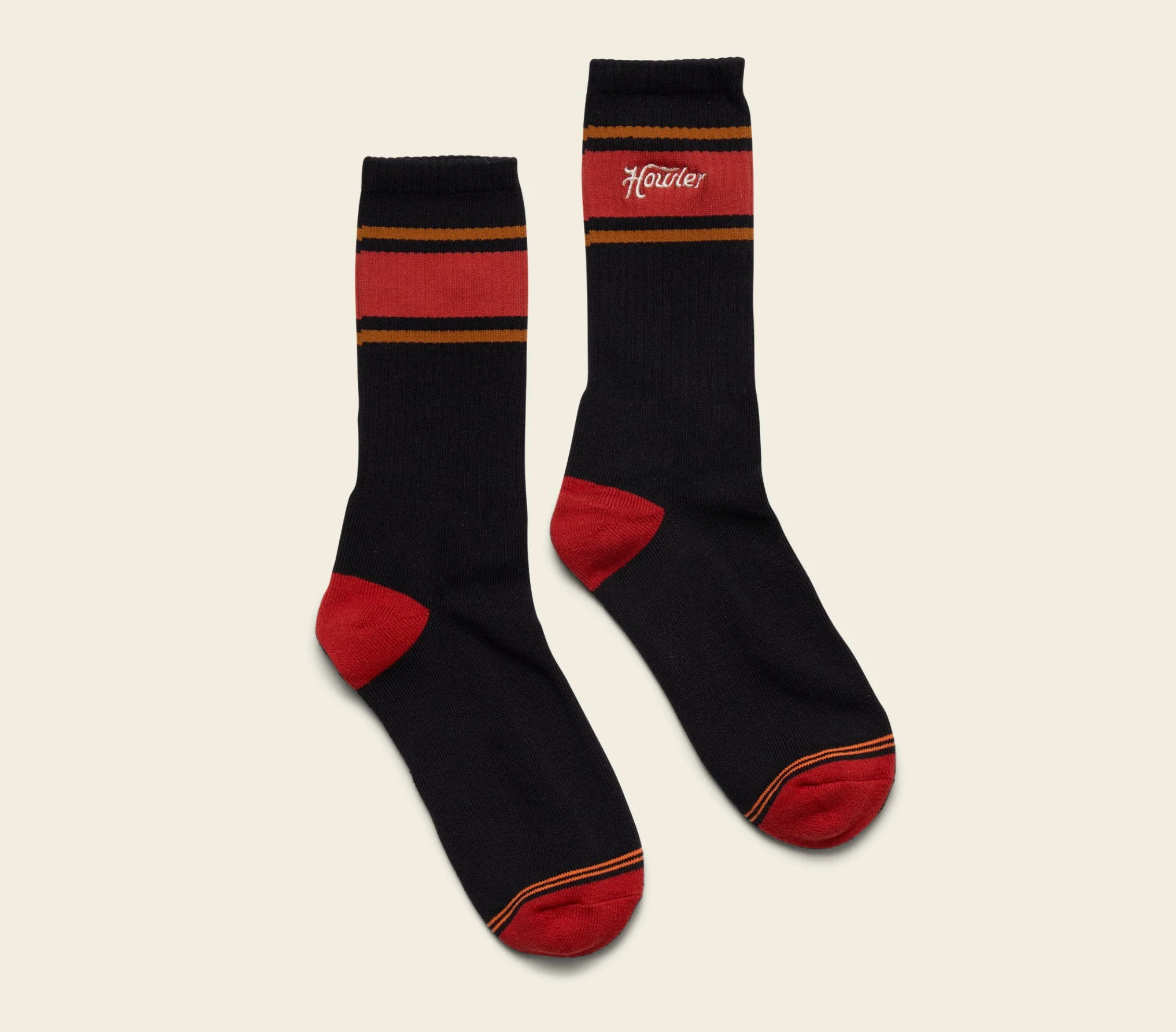 Howler Bros Script Socks Black Red