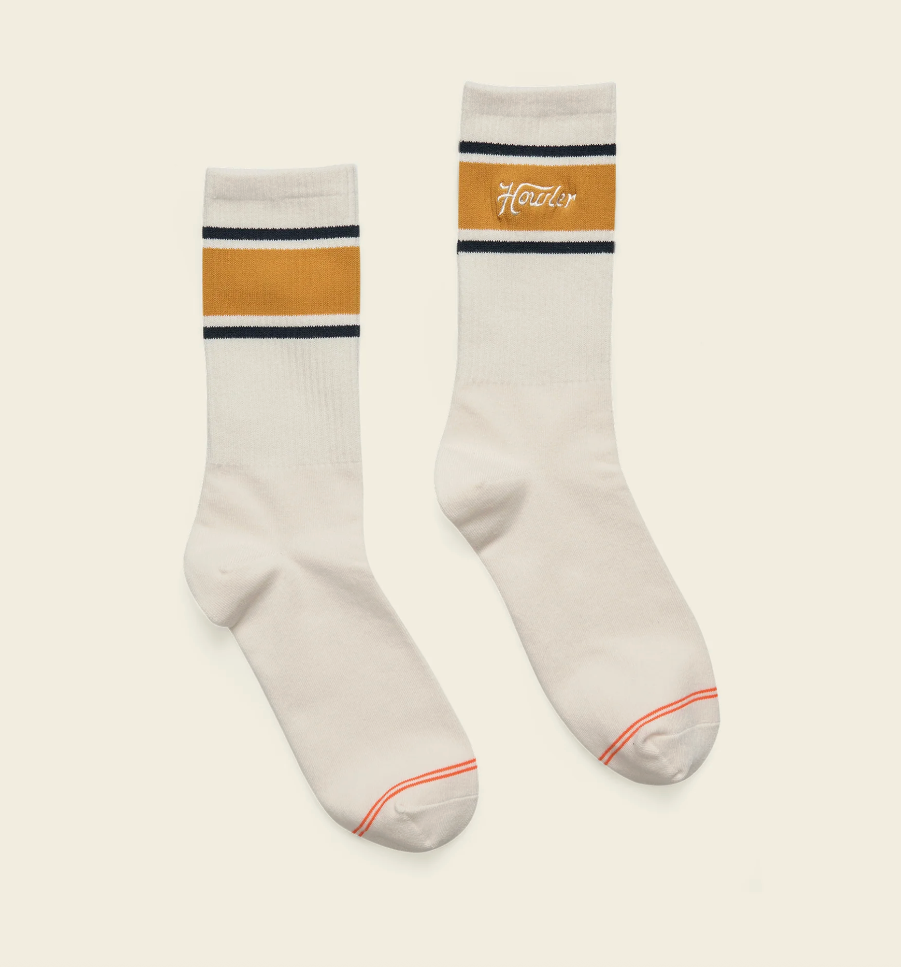 Howler Bros Script Socks White Gold