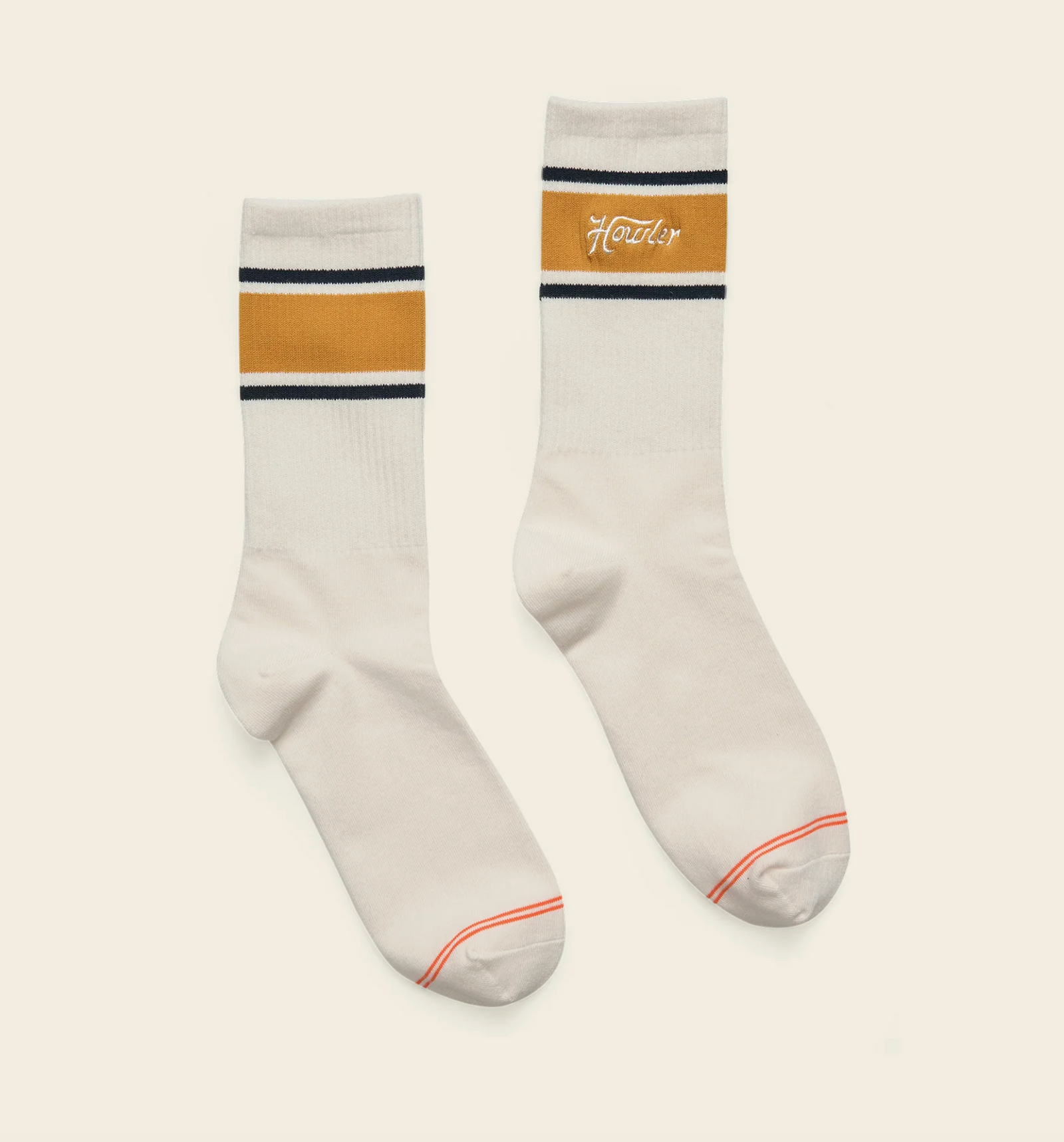 Howler Bros Script Socks White Gold