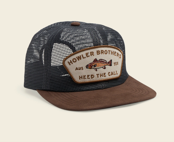 Howler Brothers Snapback Hat Feedstore Redfish Brown Grey