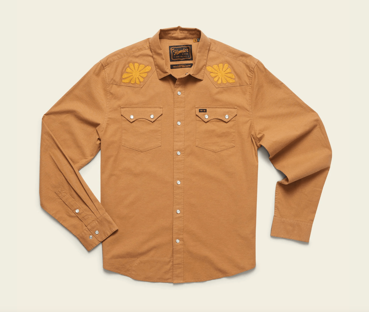 Howler Brothers Crosscut Deluxe Snapshirt Fawn Deep Thoughts